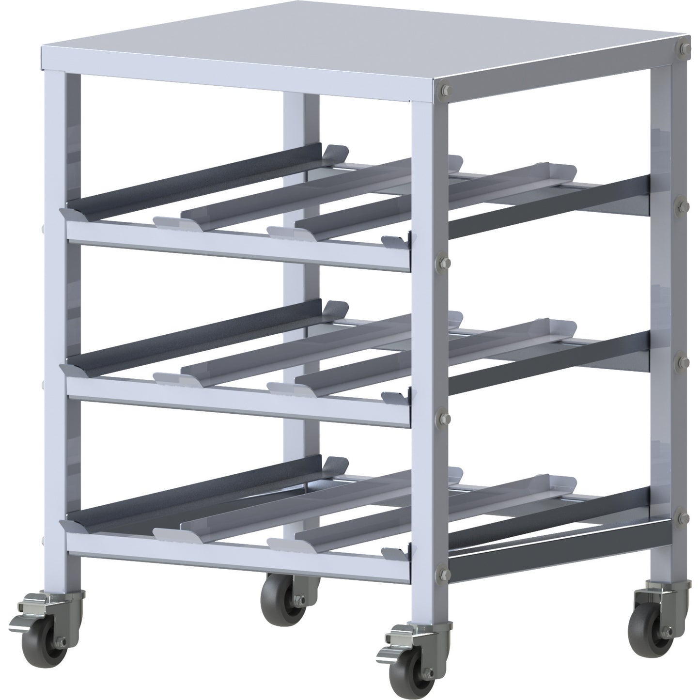 ALCR-3M - Mobile Under-Counter 3-Tier Can Storage Rack