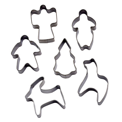 CST-33 - Cookie Cutter Set, Holiday, 6 Pieces, Stainless Steel