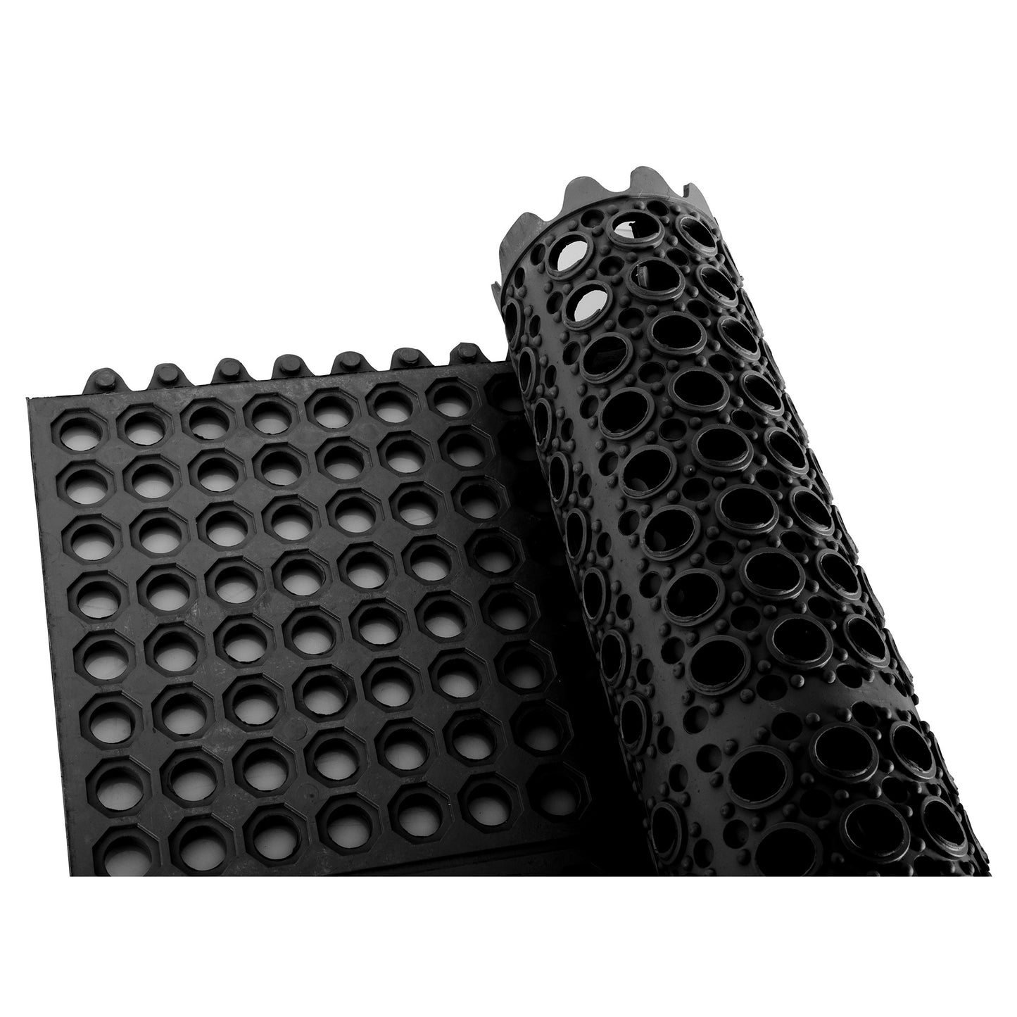 RBMI-33K - Rubber Interlocking Floor Mat, 3' x 3' - Black