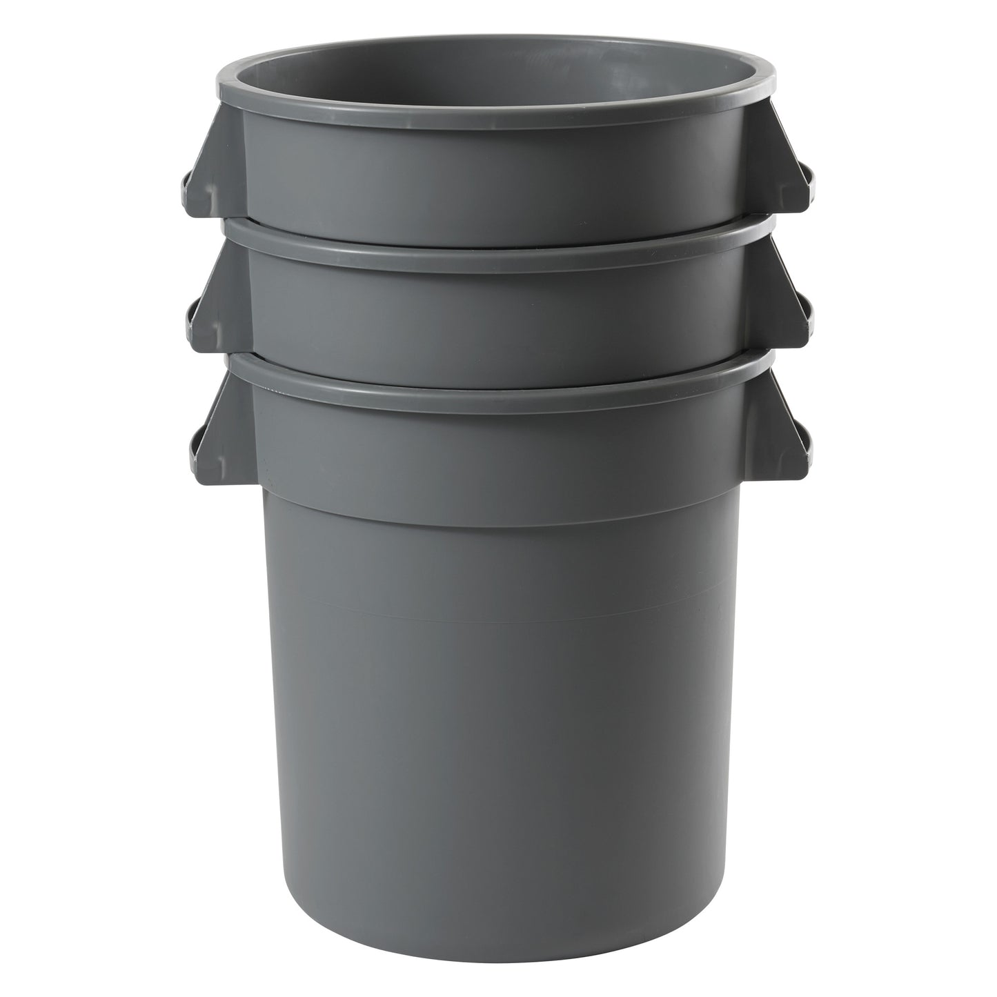 PTC-44G - Heavy-Duty Round Trash Can - Gray, 44 Gallon