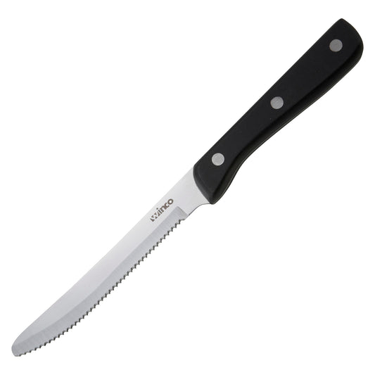 K-80P - Solid POM Handle Steak Knife, 5" Blade, Round Tip