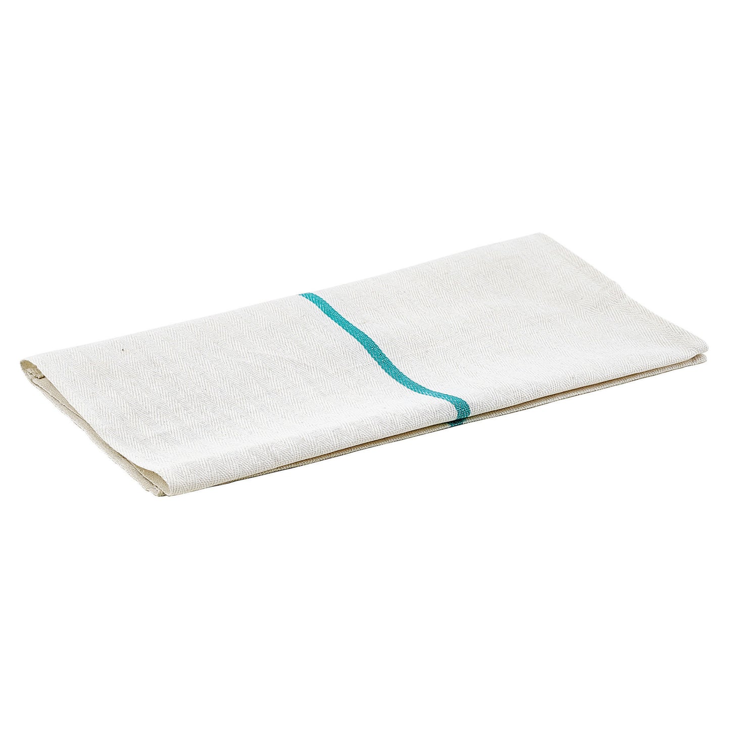 BTH-2028G - Cotton Herringbone Towel, Green Stripe, 20" x 26"