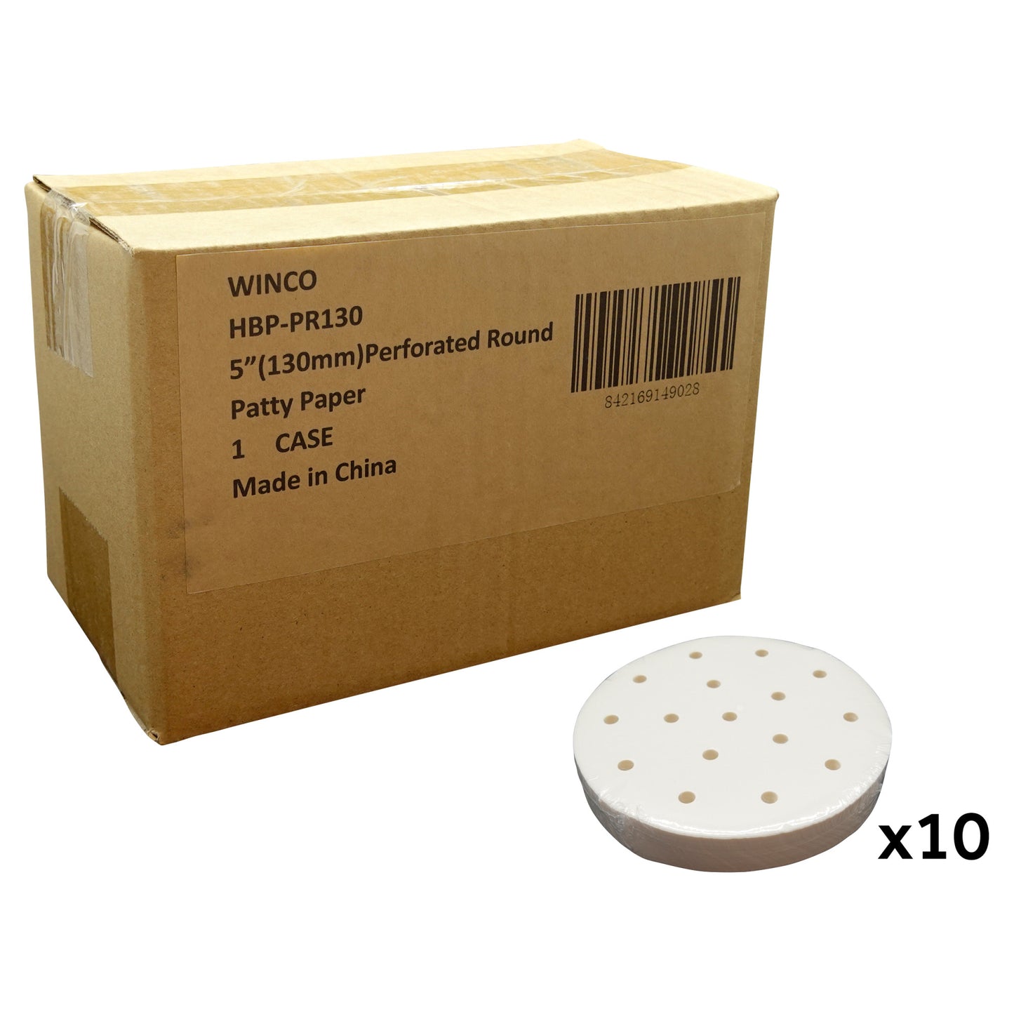 HBP-PR130 - 5" (130mm) Perforated Round Patty Paper, CS/5000 papers