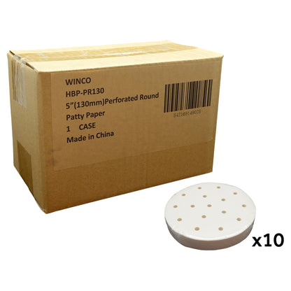 HBP-PR130 - 5" (130mm) Perforated Round Patty Paper, CS/5000 papers