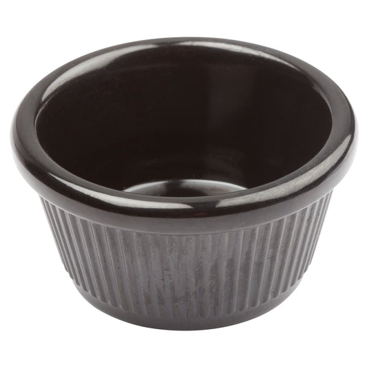 RFM-4K - Melamine Ramekin, Fluted - Black, 4 oz