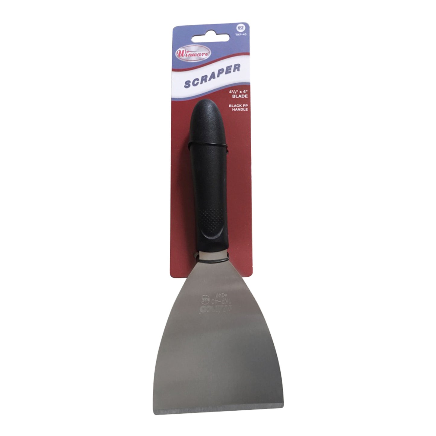 TKP-40 - Scraper, Black Polypropylene Handle - 4-7/8" x 4"