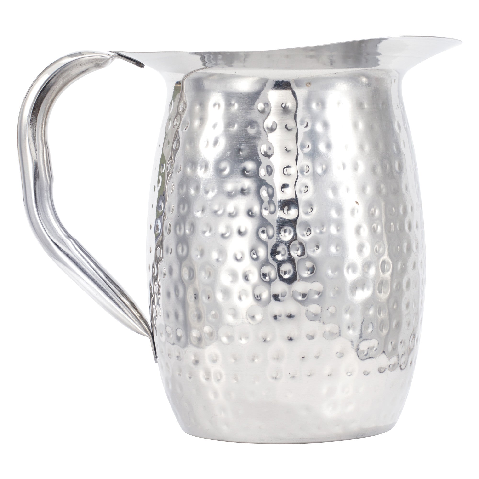 WPB-2CH - 2 Qt Hammered S/S Bell Pitcher with Ice Guard – Winco