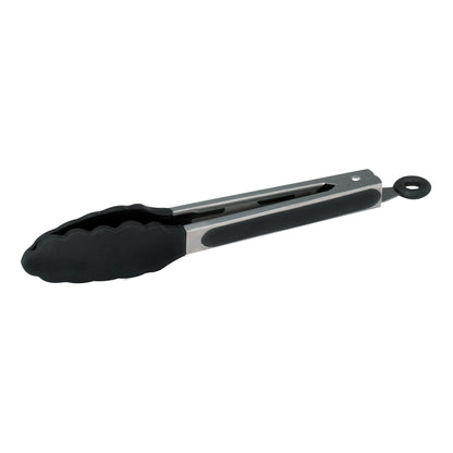 UTS-9K - Silicone Grip Utility Tongs with Lock Clip, Stainless Steel - 9"