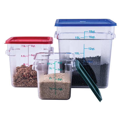 PCSC-8C - Square Storage Container, Clear Polycarbonate - 8 Quart