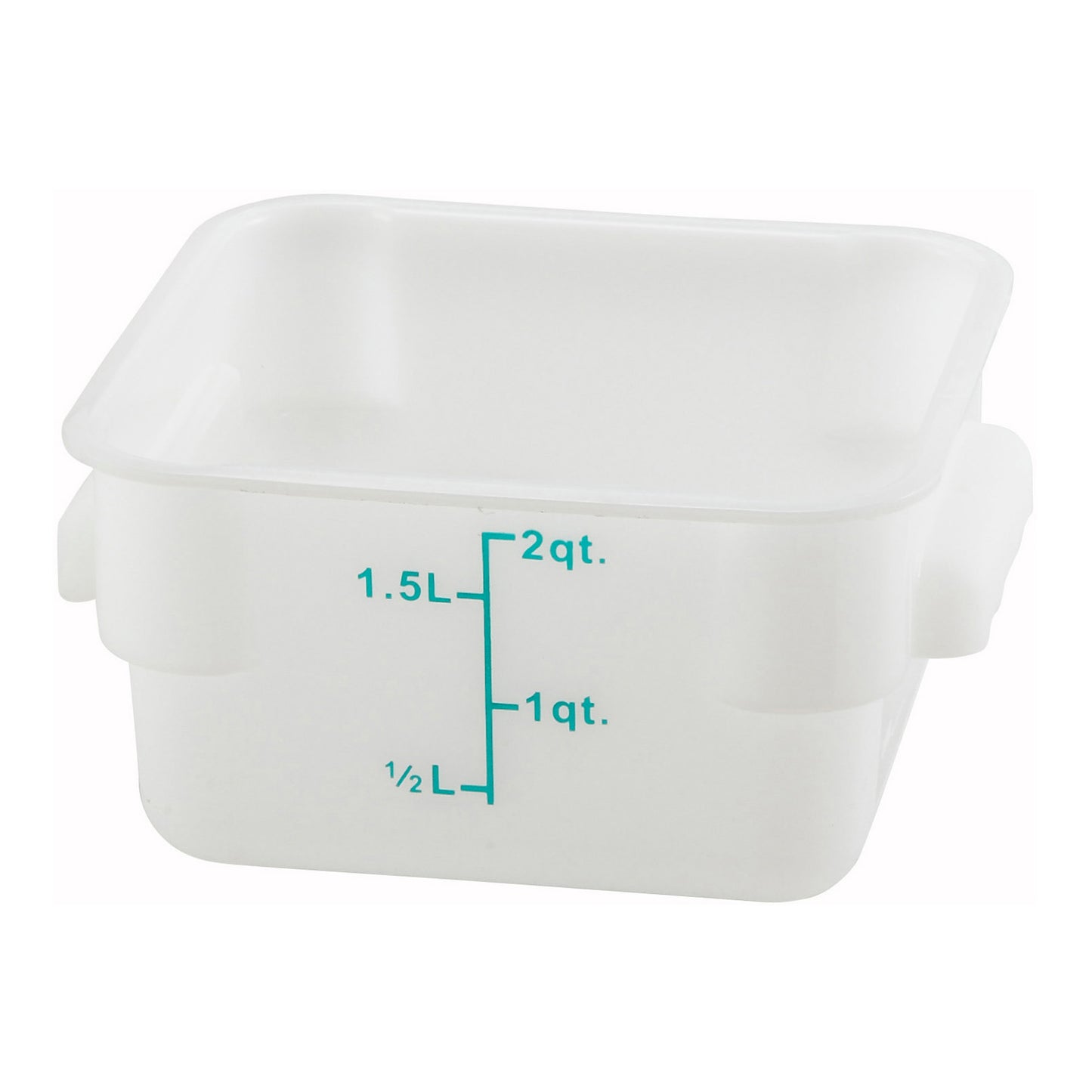 PESC-2 - Square Storage Container, White Polypropylene - 2 Quart