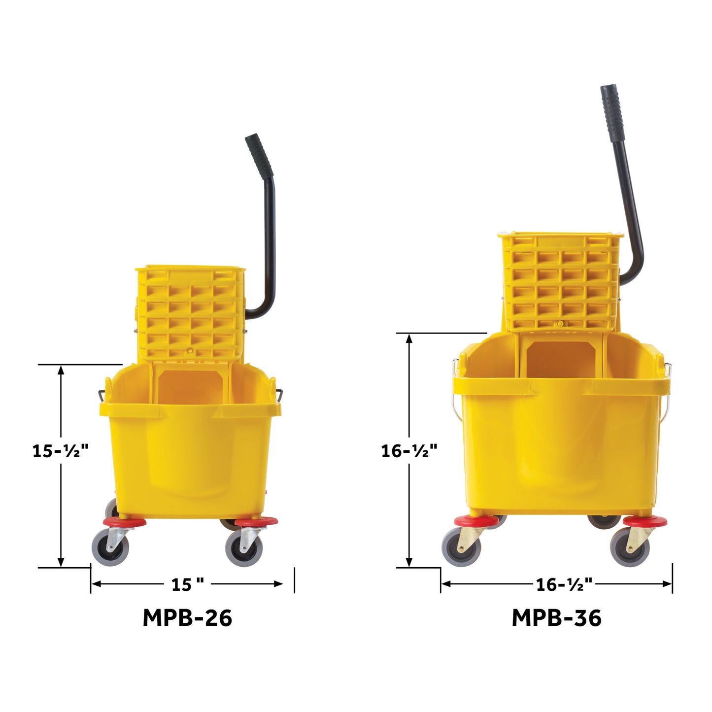 MPB-26 - 26 Quart Mop Bucket with Side-Press Wringer, Yellow