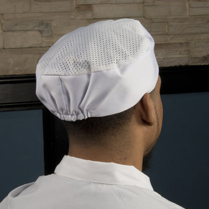 CHPB-3WR - Ventilated Pillbox Hats - White, Regular