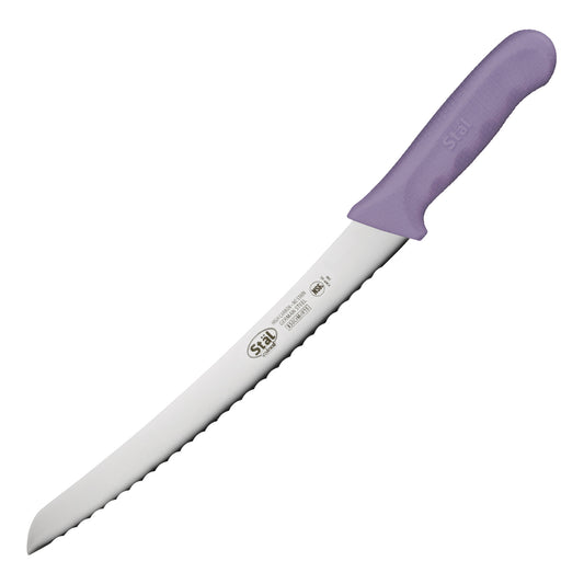 KWP-91P - Stäl 9-1/2" Bread Knife, Curved - Allergen-Free Purple