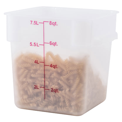 PTSC-8 - Square Storage Container, Translucent, Polypropylene - 8 Quart