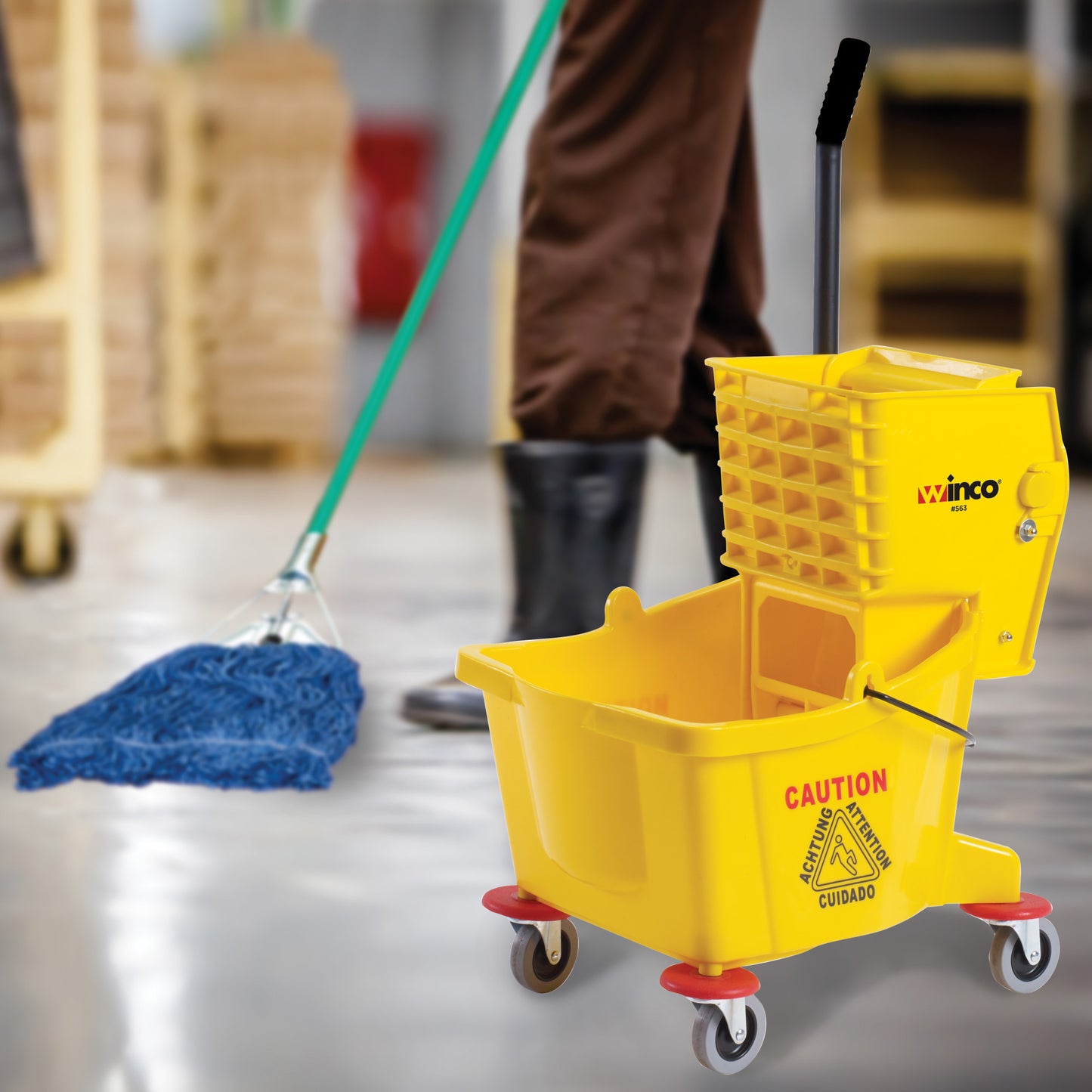 MPB-26 - 26 Quart Mop Bucket with Side-Press Wringer, Yellow