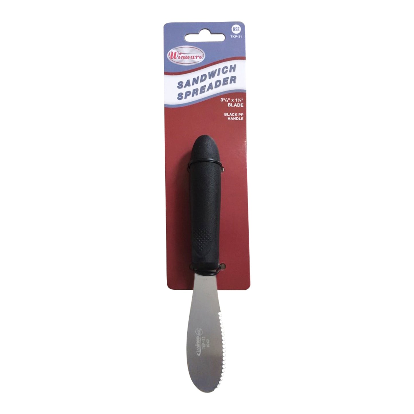 TKP-31 - Sandwich Spreader, Black Polypropylene Handle, 3-5/8" x 1-1/4" Blade