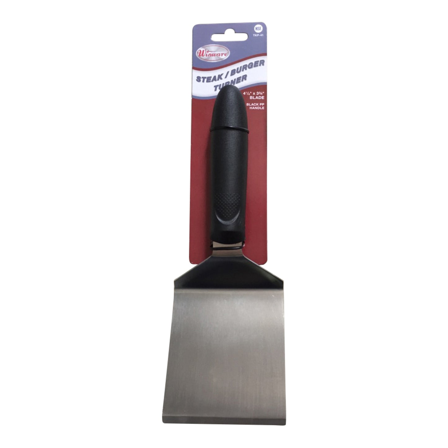 TKP-41 - Steak/Burger Turner with Offset, Black Polypropylene Handle, 4-1/8" x 3-3/4" Blade