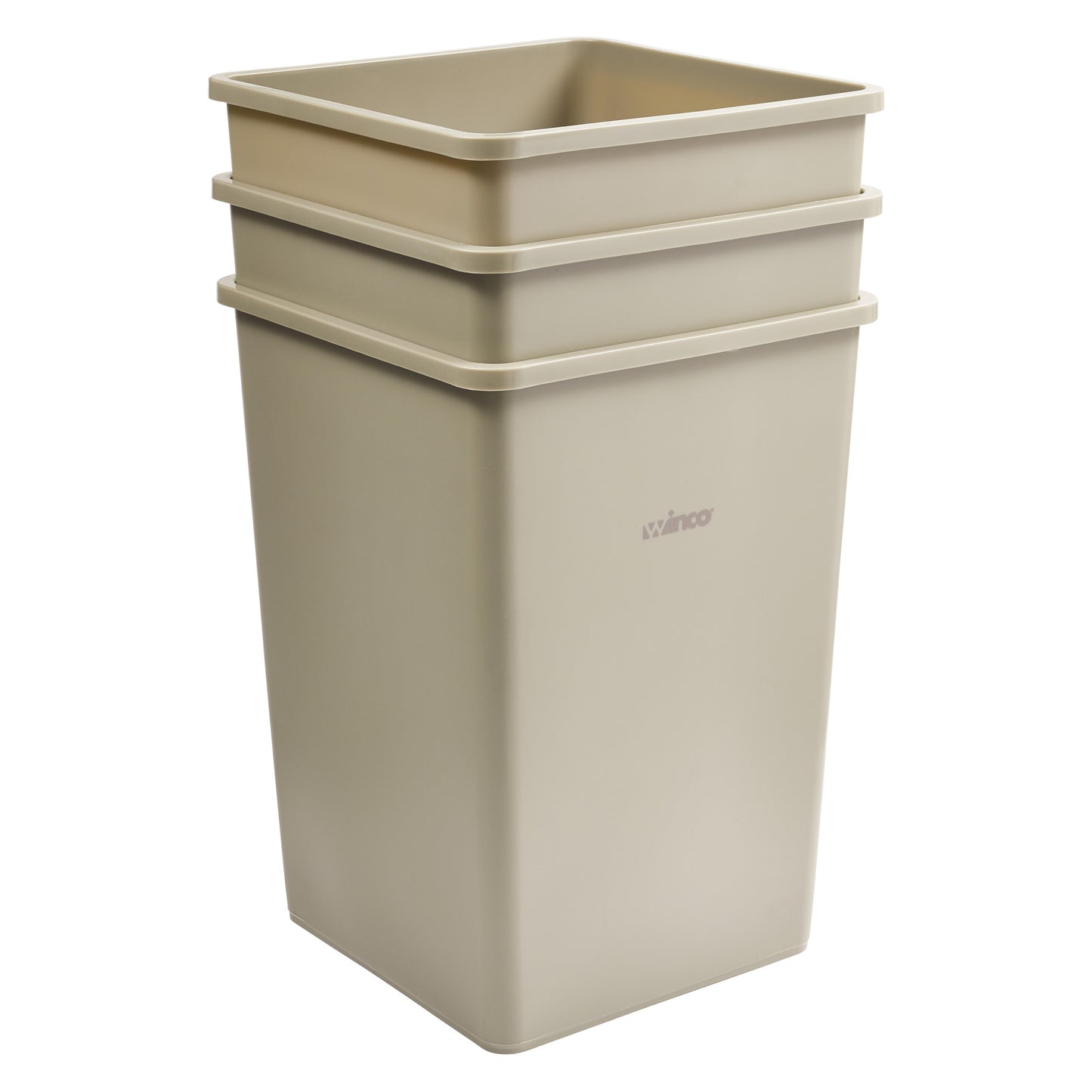 PTCS-35BE - Tall Square Trash Can - 35 Gallon, Beige