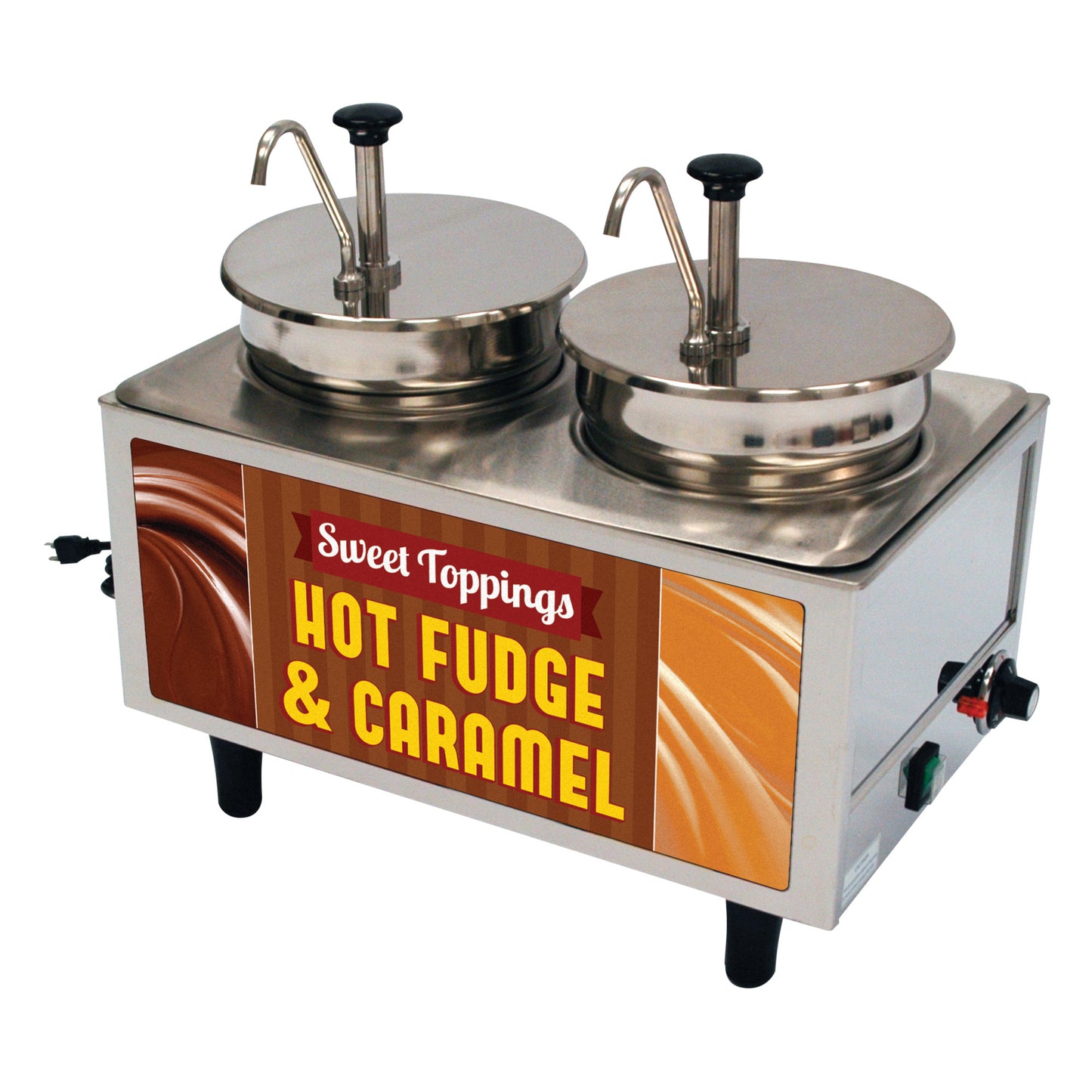 51074H - BenchmarkUSA "Hot Fudge & Caramel" Food Warmer - 2 Pumps