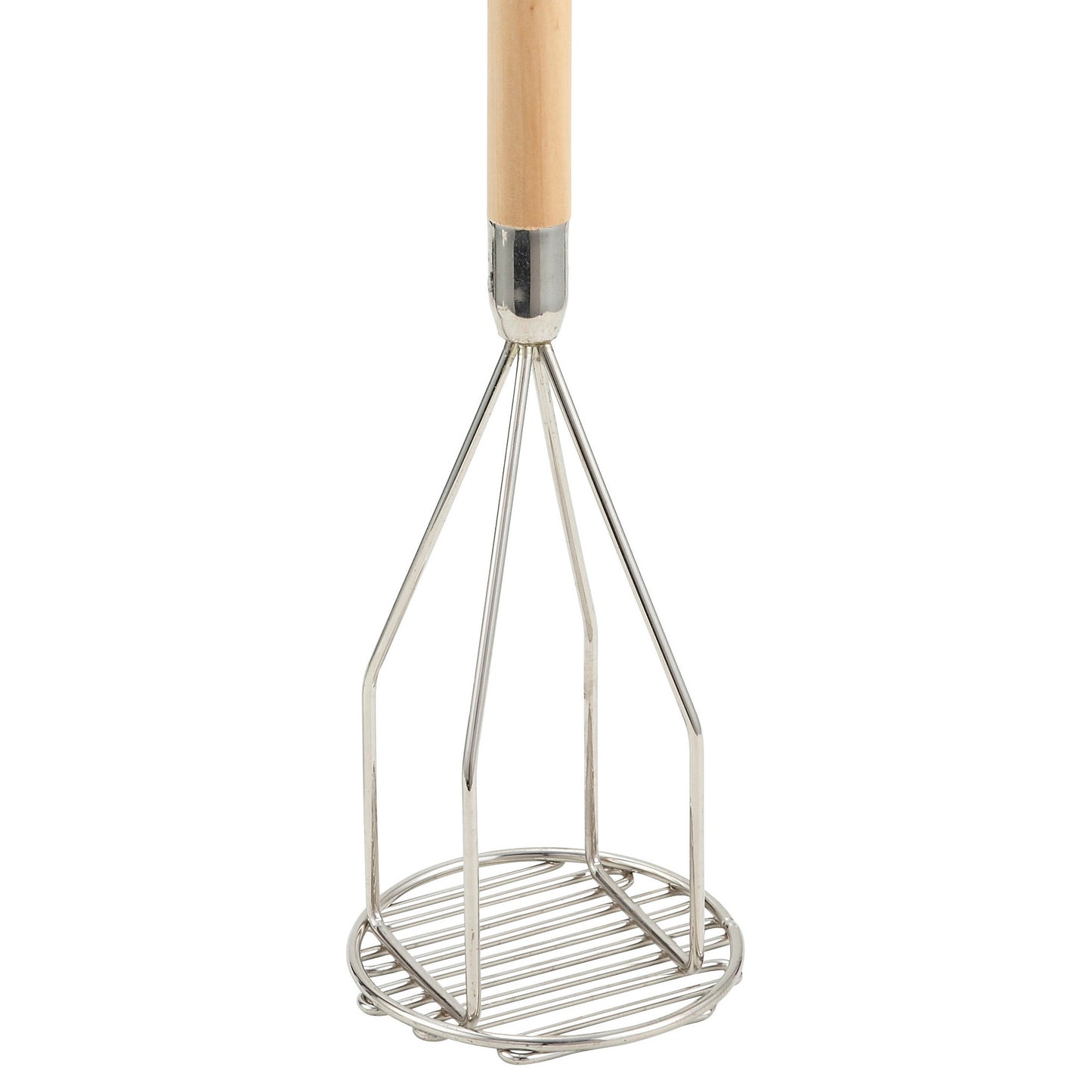 PTM-24R - Potato Masher with Wooden Handle - 5" Round