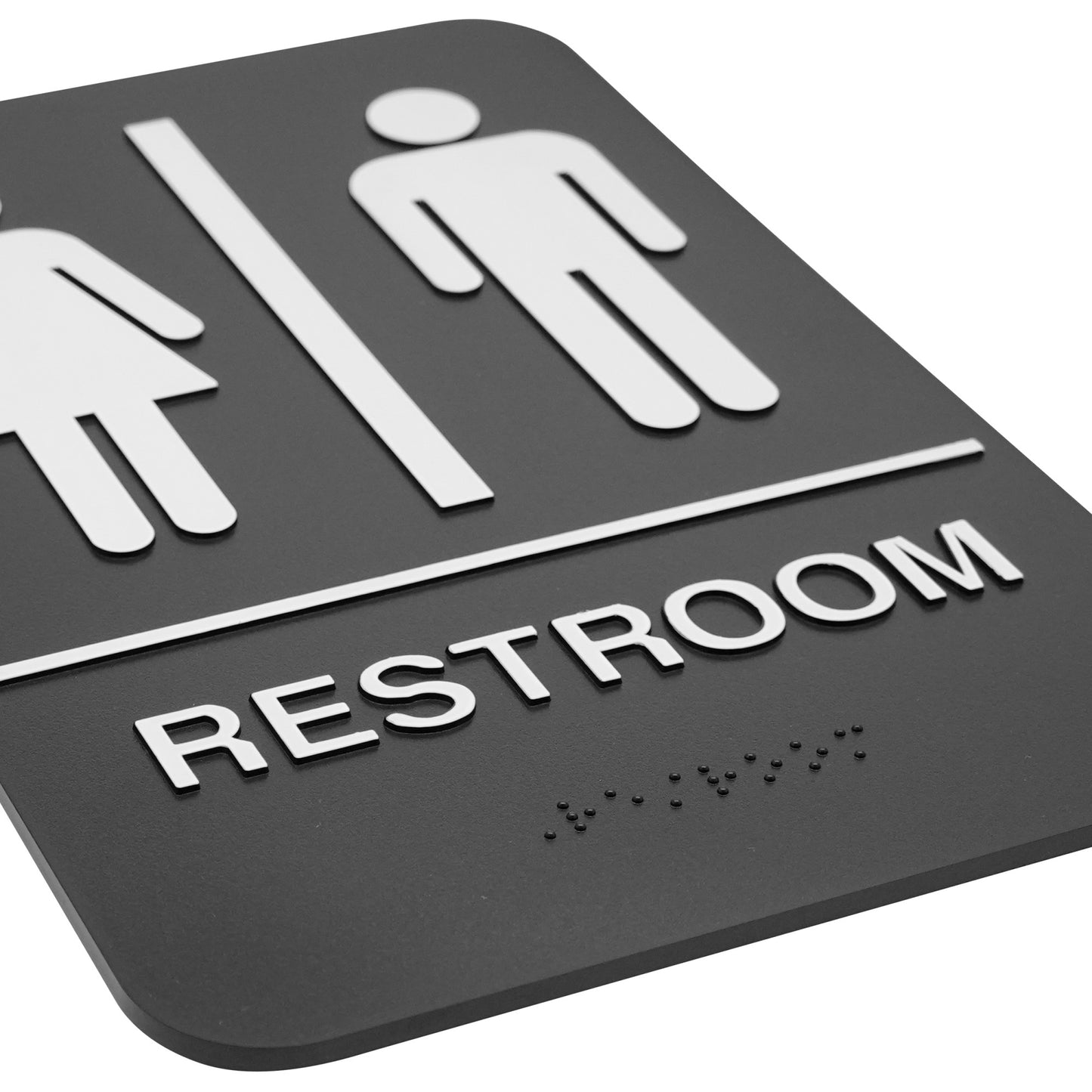 SGNB-603 - Information Signs with Braille, 6"W x 9"H - Restroom