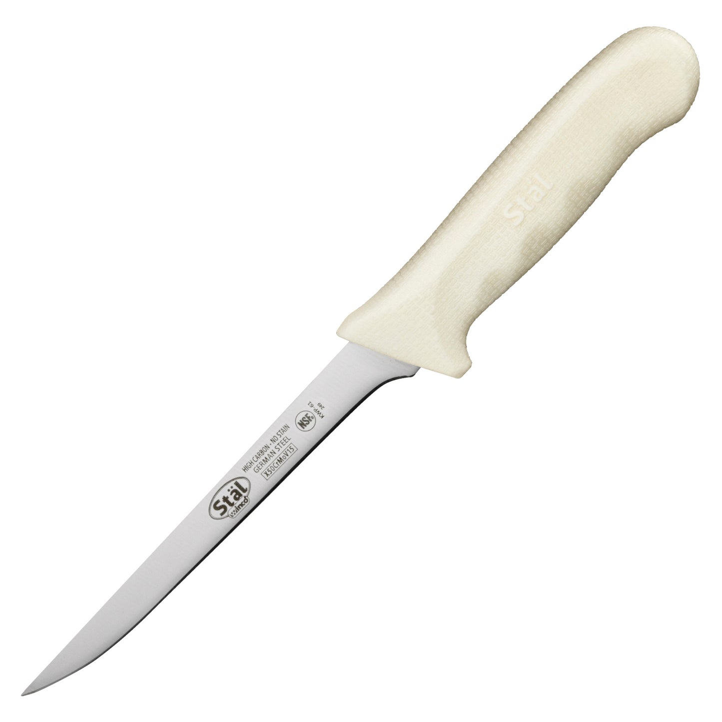 KWP-61 - 6" Boning Knife, White PP Hdl, Narrow