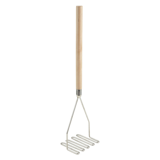 PTM-24S - Potato Masher with Wooden Handle - 5-1/4" Square