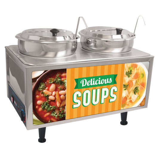 51072S - BenchmarkUSA "Delicious Soups" Food Warmer - 2 Ladles, 2 Lids