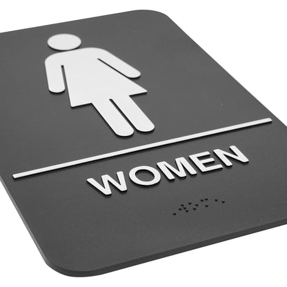SGNB-606 - Information Signs with Braille, 6"W x 9"H - Women