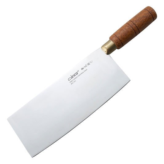 KC-101 - Chinese Cleaver with Wooden Handle, 8" x 3-1/2" Blade