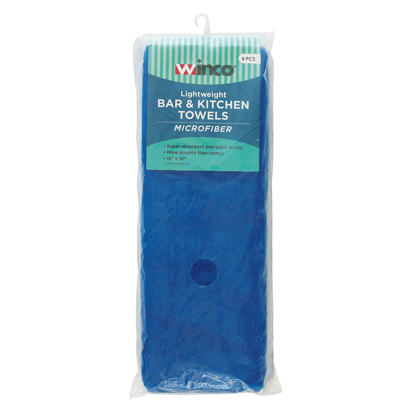 BTM-16B - Microfiber Towel, 16" x 16", 6pcs/pk, Blue