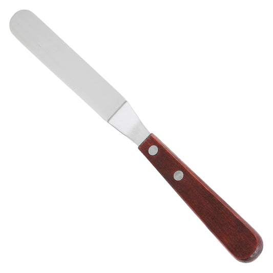 TOS-4 - Spatula with Offset, Wooden Handle - 3-3/8" x 3/4"