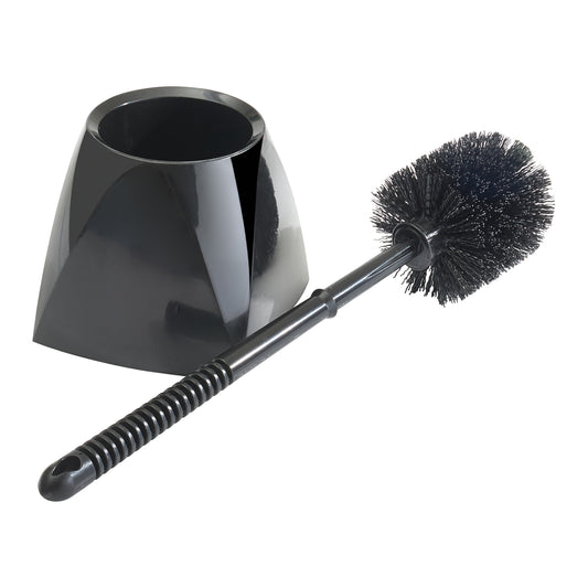 BR-15SET-B - Toilet Bowl Brush with Caddy, PP, Black