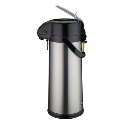 AP-835 - Glass Lined Airpot with Lever Top, Stainless Steel Body - 3 Liter