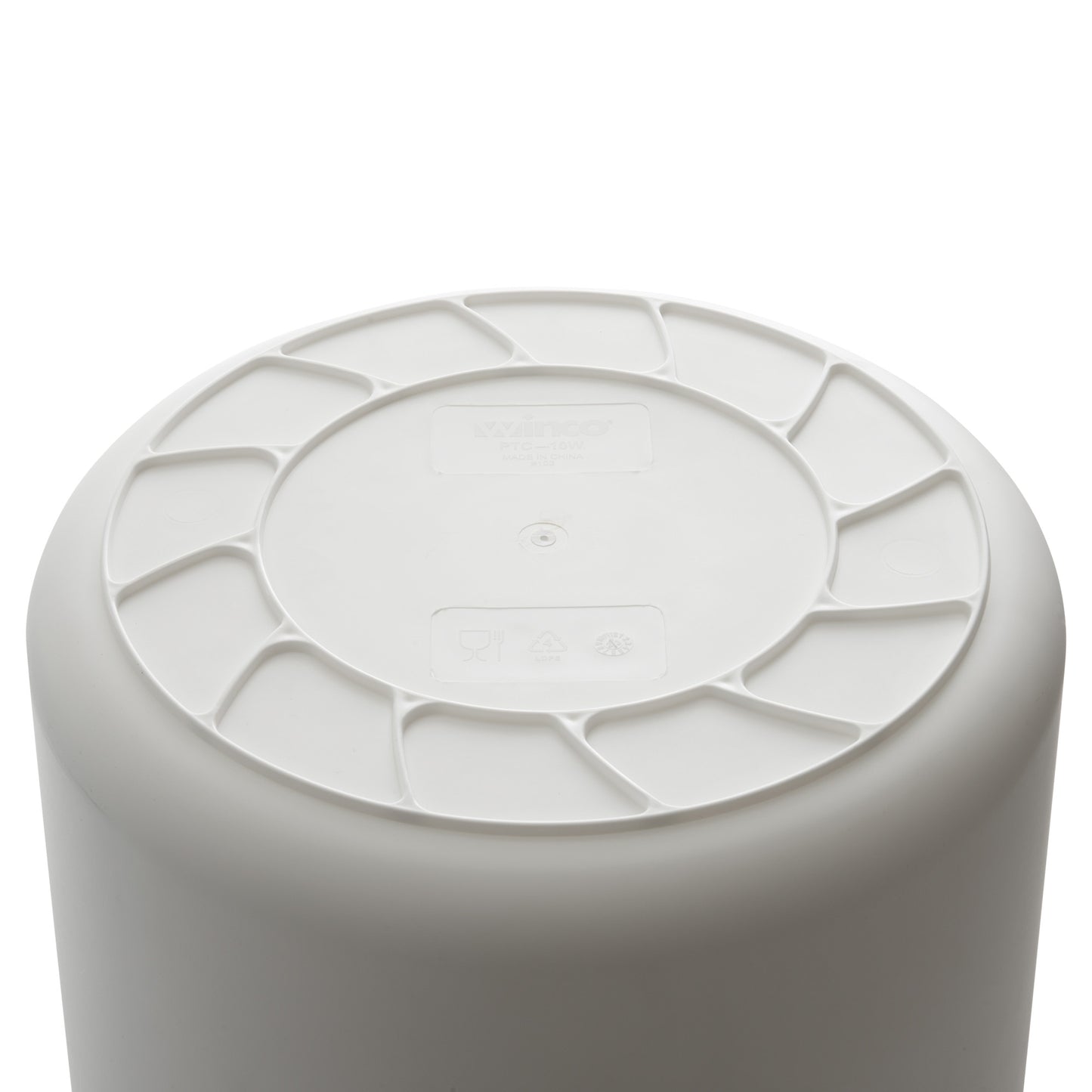 PTC-10W - Heavy-Duty Round Trash Can - White, 10 Gallon