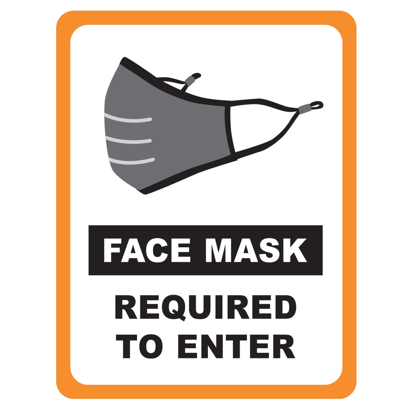 WC-811 - "Face Mask Required" Window Cling, 8-1/2 x 11, 2 pcs/pk