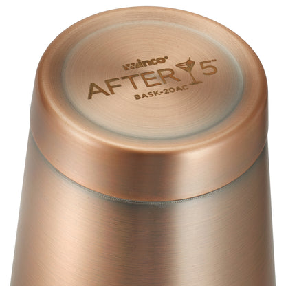 BASK-20AC - After5 20 oz Bar Shaker Cup, Antique Copper