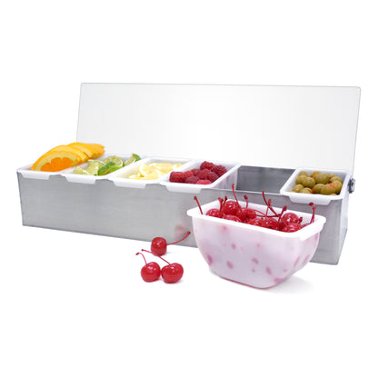 CDP-6 - Condiment Holder with Stainless Steel Base - 6