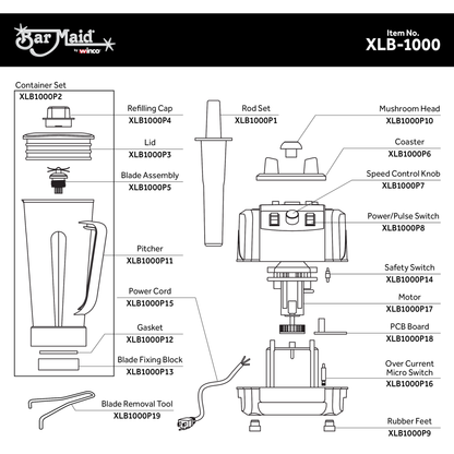 XLB-1000 - Bar Maid 68 oz Blender