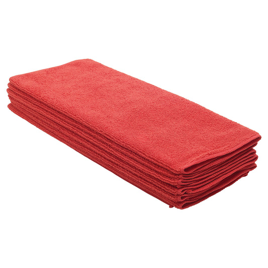 BTM-16R - Microfiber Towel, 16" x 16", 6pcs/pk, Red