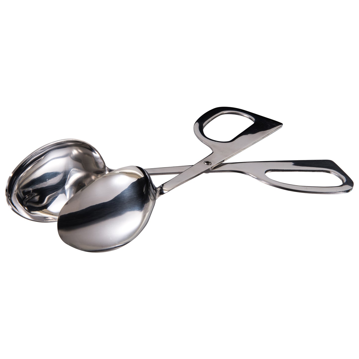 ST-2 - 10" Stainless Steel Salad Tongs, Double Spoon, Mirror Finish