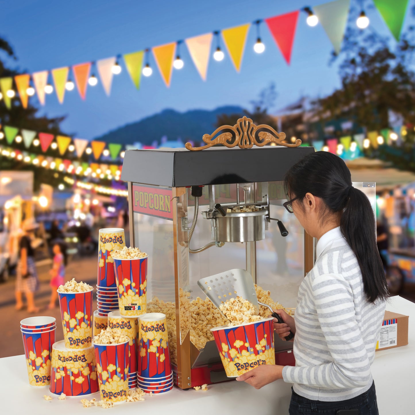 11080 - BenchmarkUSA Street Vendor Popcorn Machine - 8 oz