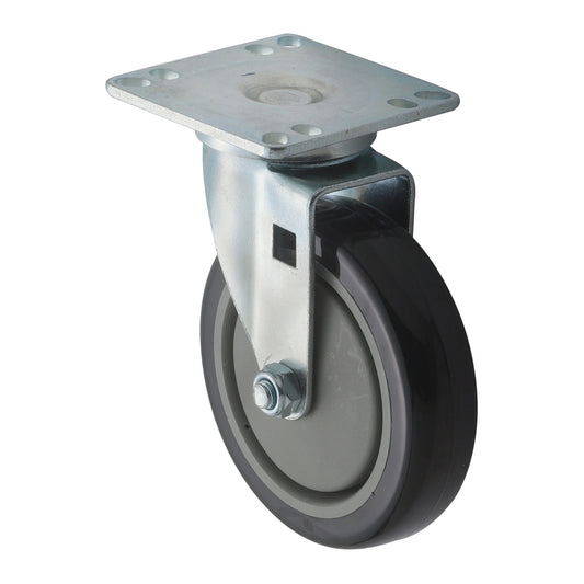 CT-33 - Universal Plate Caster Set, 3-1/2" Square Plate, 5" Wheels