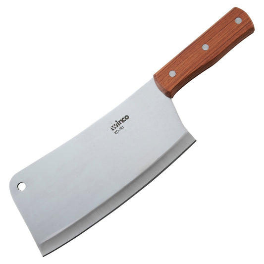 KC-301 - Heavy-Duty Cleaver with Wooden Handle - 8" x 3-1/2" Blade