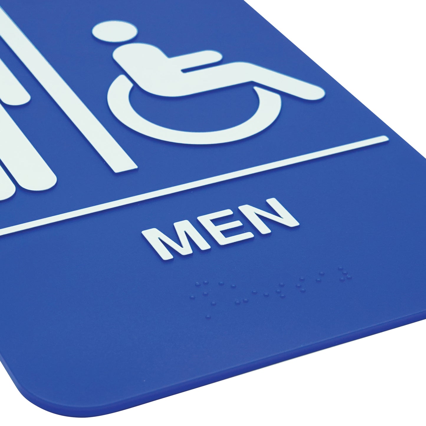 SGNB-652B - Information Signs with Braille, 6"W x 9"H - Men/Accessible