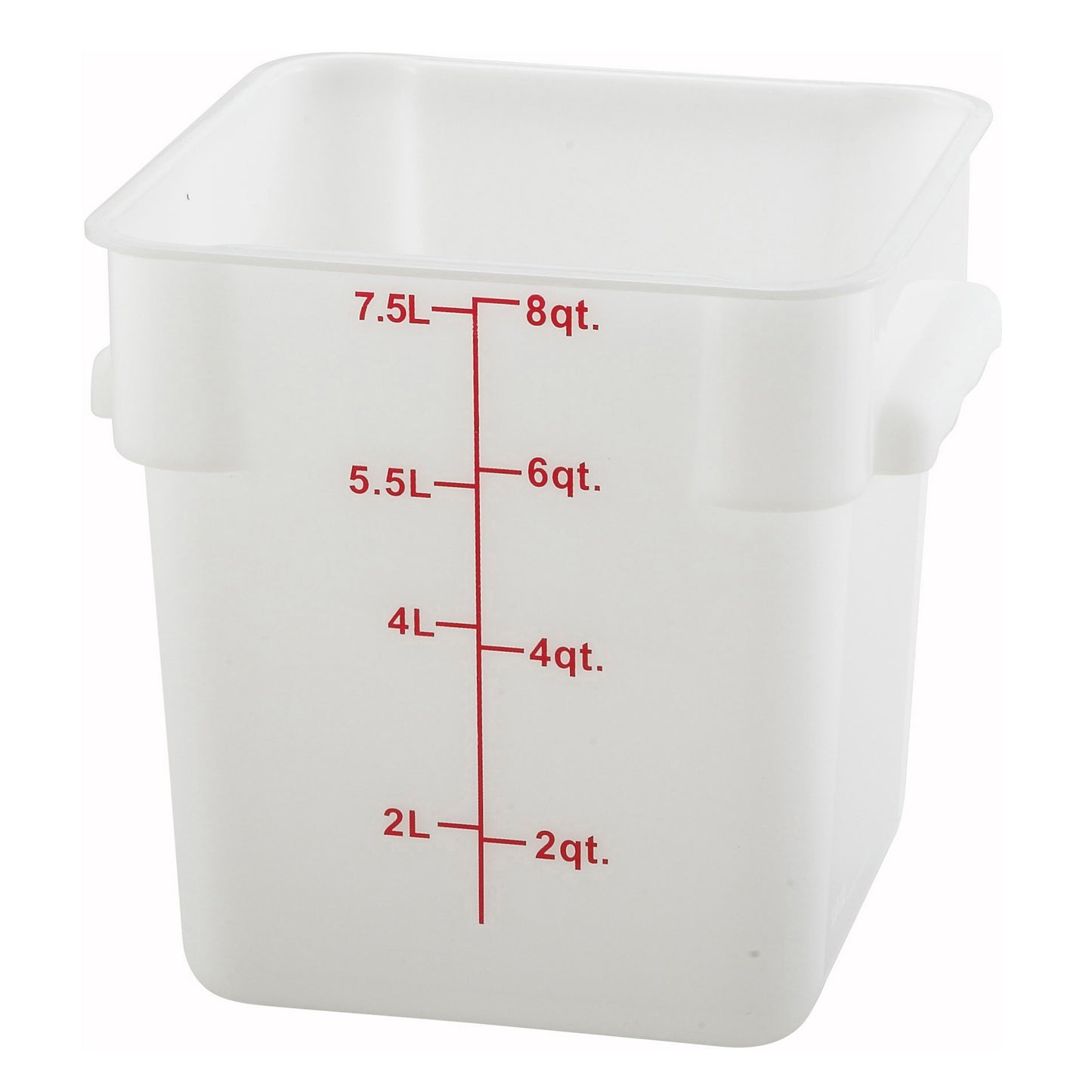 PESC-8 - Square Storage Container, White Polypropylene - 8 Quart