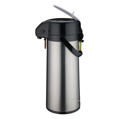 AP-825 - Glass Lined Airpot with Lever Top, Stainless Steel Body - 2.5 Liter
