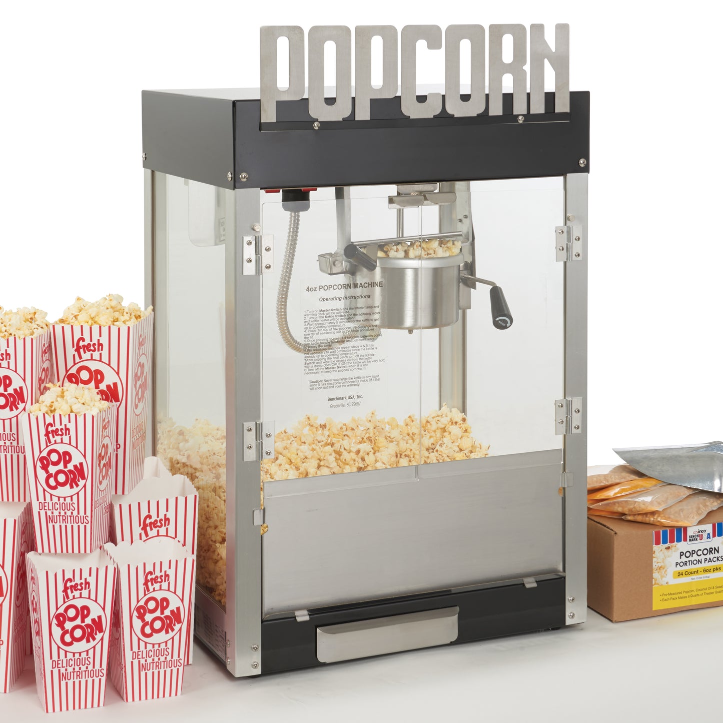 11045 - BenchmarkUSA Metropolitan Popcorn Machine - 4 oz