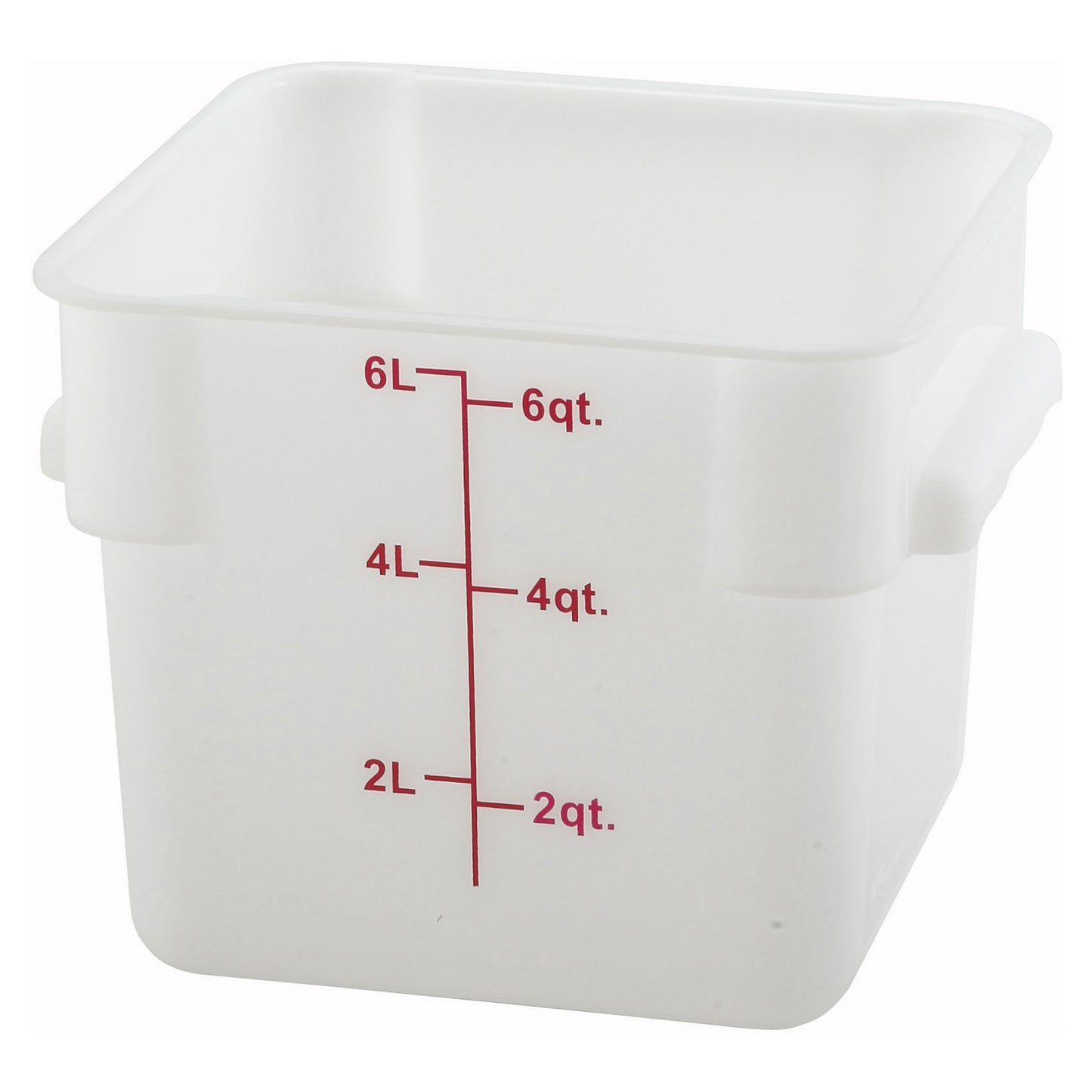 PESC-6 - Square Storage Container, White Polypropylene - 6 Quart