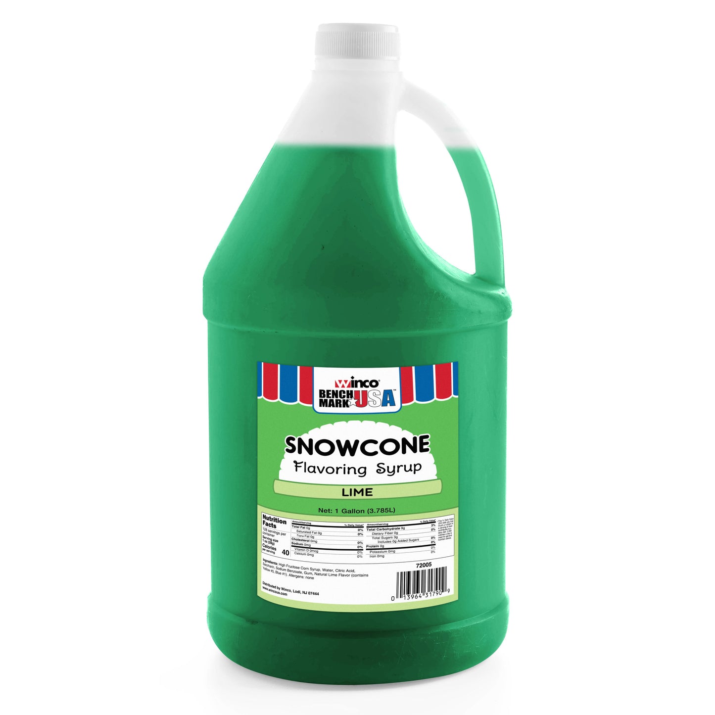 72005CS - BenchmarkUSA 1 Gallon Snow Cone Syrup - Lime